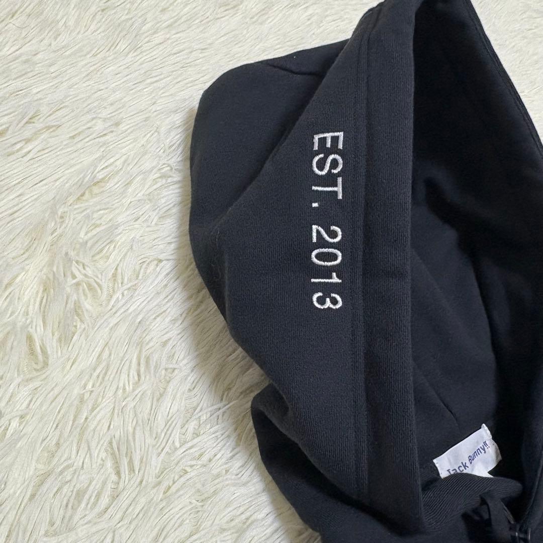 極美品 【4】ジャックバニー jack bunnyパーカー　黒 ロゴ　完売品