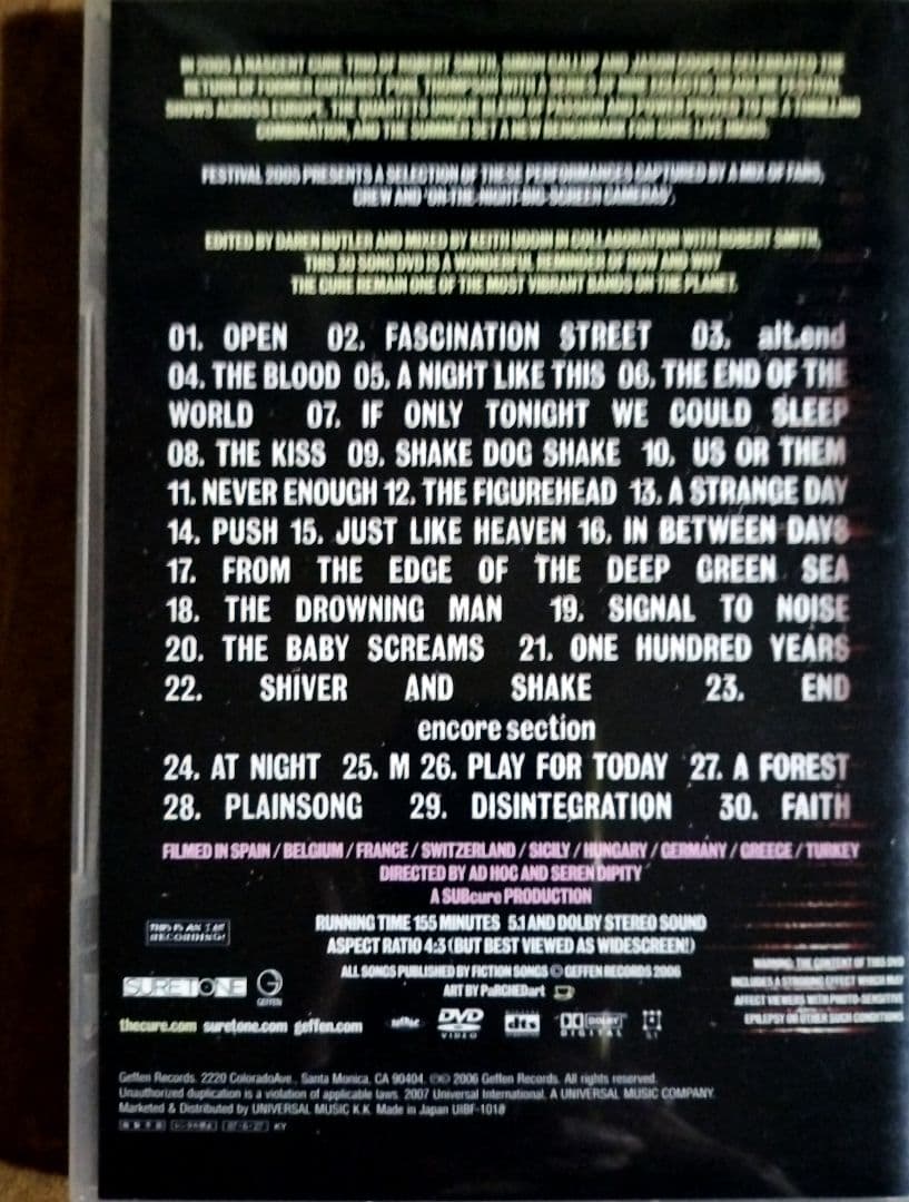 ザ・キュアー/フェスティヴァル 2005　国内盤　セルDVD 　帯有り　廃盤