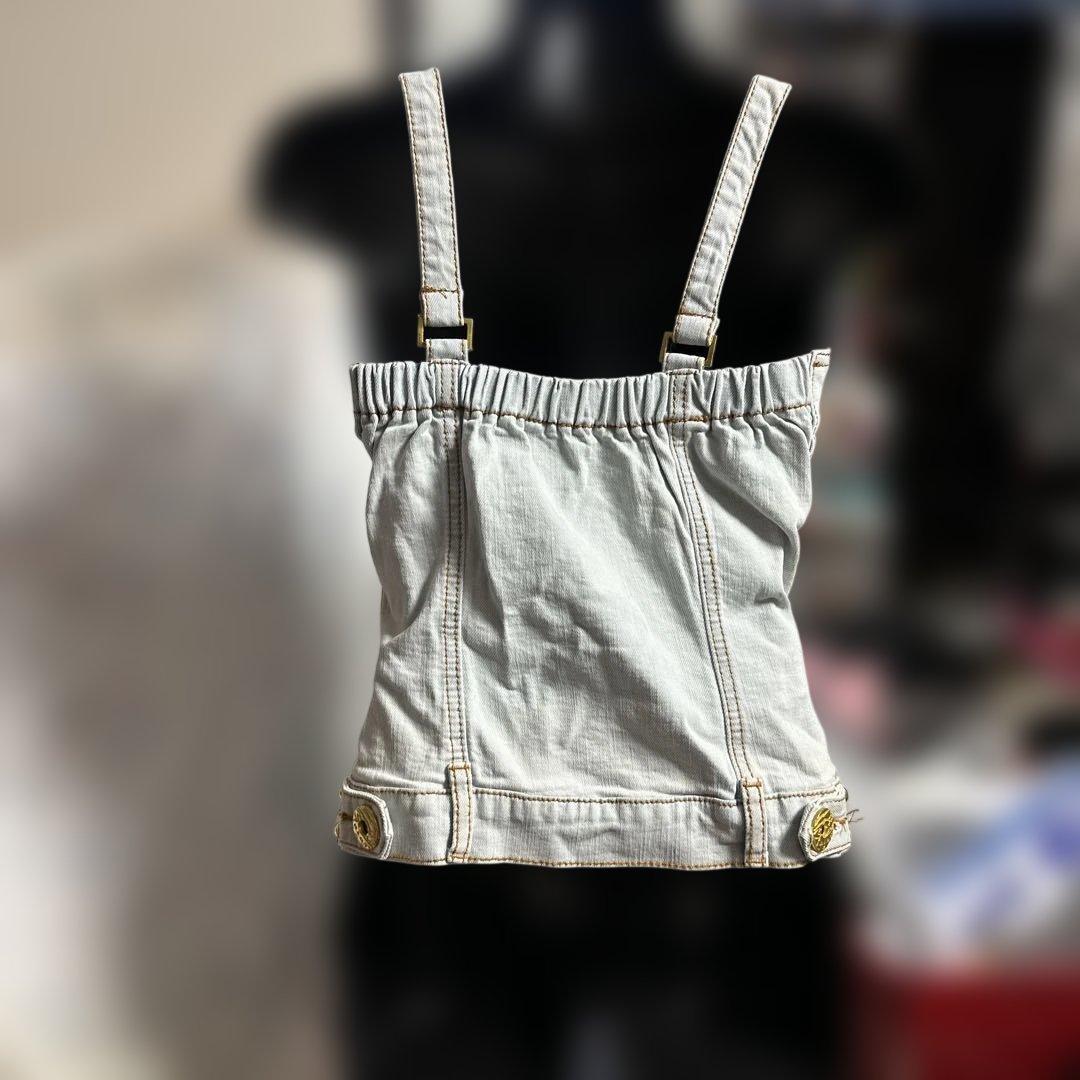 d.i.a ロゴ入りボタン　デニムビスチェ