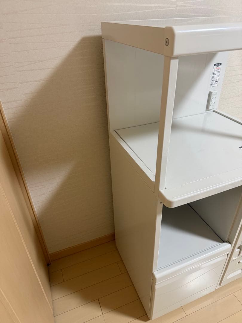 エムケー精工レンジ台 SK-206米びつ 12kg付 ホワイト 白キッチンボード