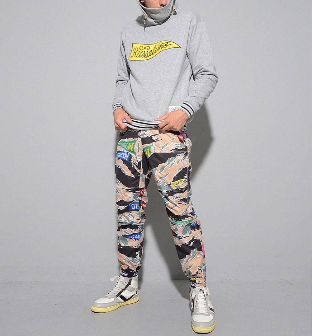 新品 ラッセルノ ゴルフ ウィンドストップ パターン ロングパンツ カモ M 4