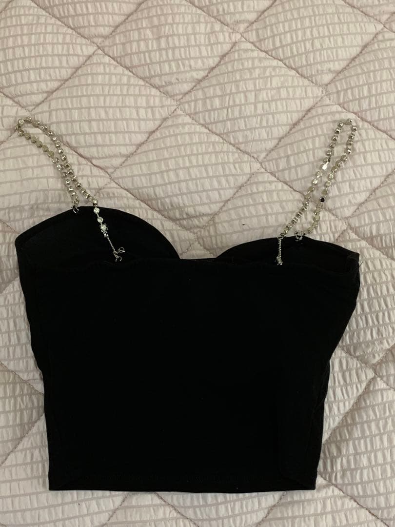 GYDA 【せいせいコラボ】GS lストーンストラップビスチェ　ブラック