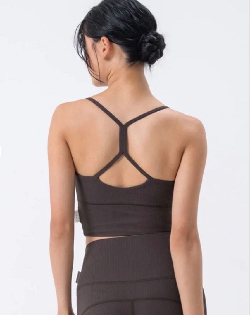 ★SUKALAベーシックリブクロスブラトップ★エスプレッソMサイズ